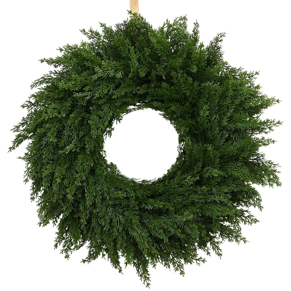 4379 24 Inch Norfolk Pine Christmas Wreath – Artificial Greenery Wreath